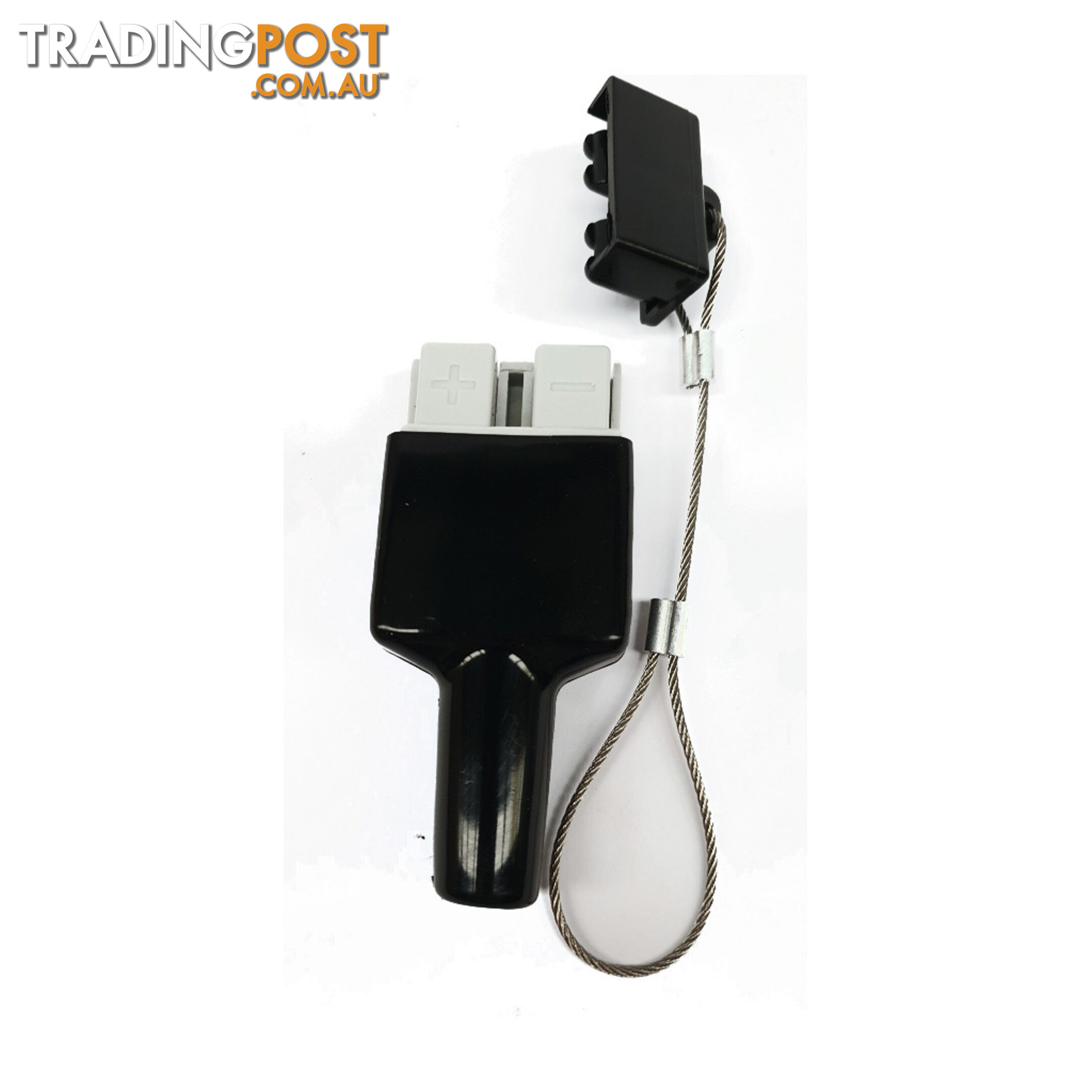 50 amp Anderson Plug Dust Cover Kit Top and Bottom with Wire Cable SKU - BB-DustCoverKitBlack2pc