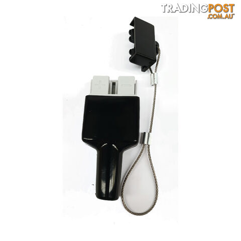 50 amp Anderson Plug Dust Cover Kit Top and Bottom with Wire Cable SKU - BB-DustCoverKitBlack2pc