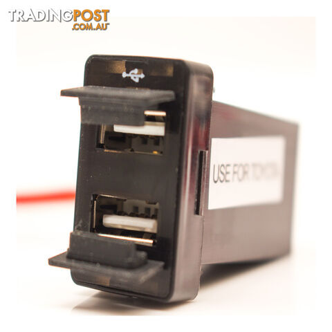 Dual USB Plug Compatible with Toyota 2 x 5v 2.1amp 34mmx22mm Blue B/light SKU - BB-ToyotaNewUSB