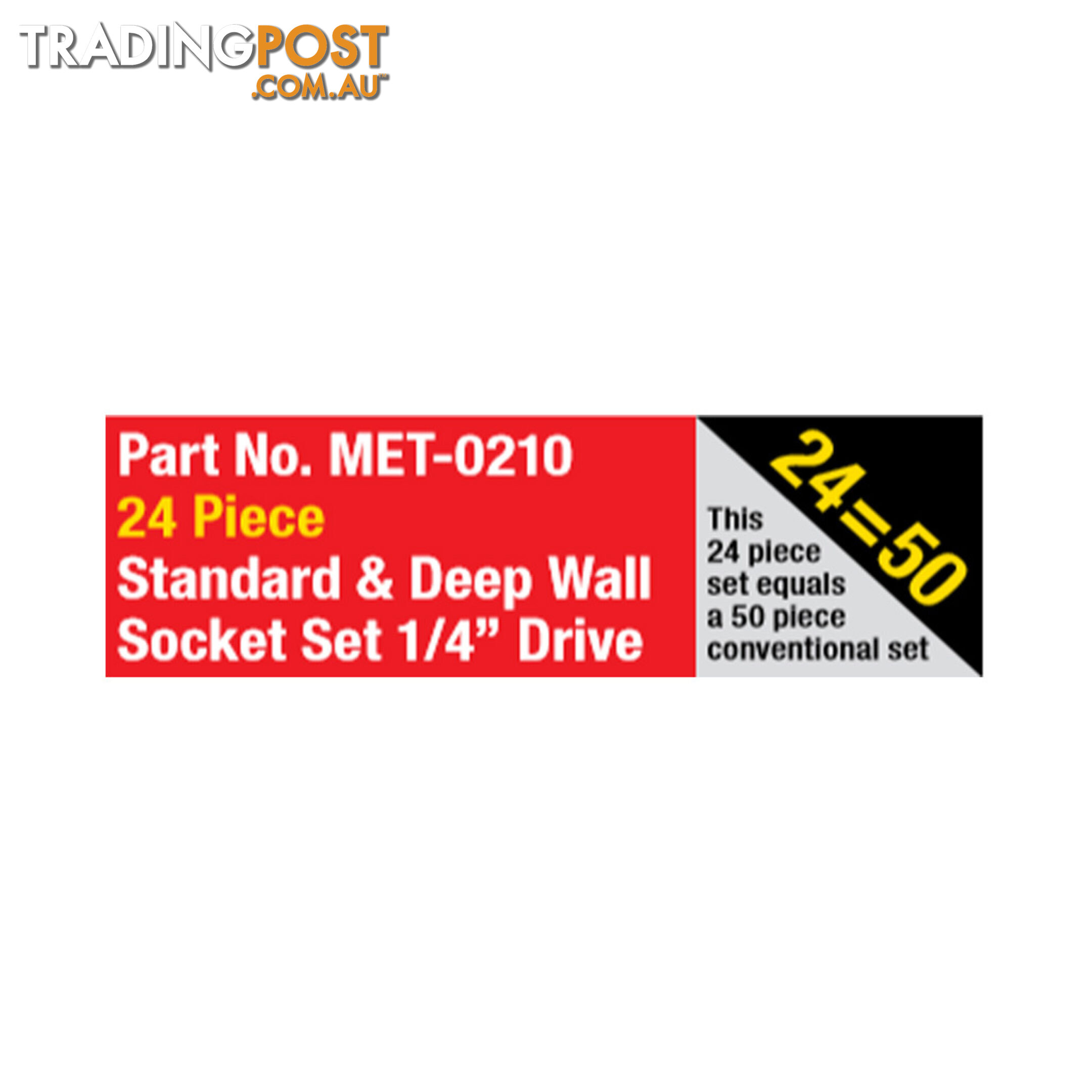 Metrinch 1/4 " Dr Socket Standard   Deep Wall Set-24 Pc Metric SAE SKU - MET-0210