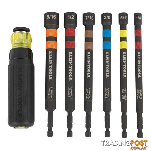 Klein Tools Hollow Magnetic Colour Coded Ratcheting Power Nut Drivers 7pc SKU - 32950