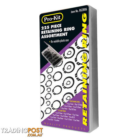 225pc Retaining Ring Assortment Kit SKU - RG2806
