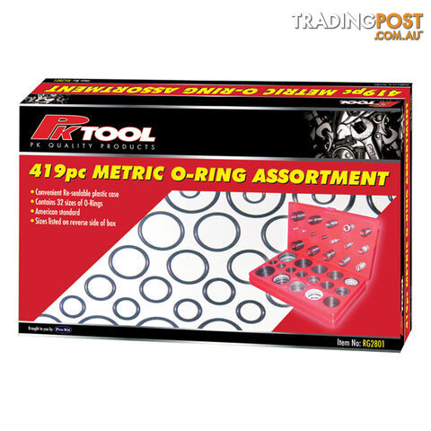Pk Tools Metric O-Ring Assortment 419pc Set SKU - RG2801