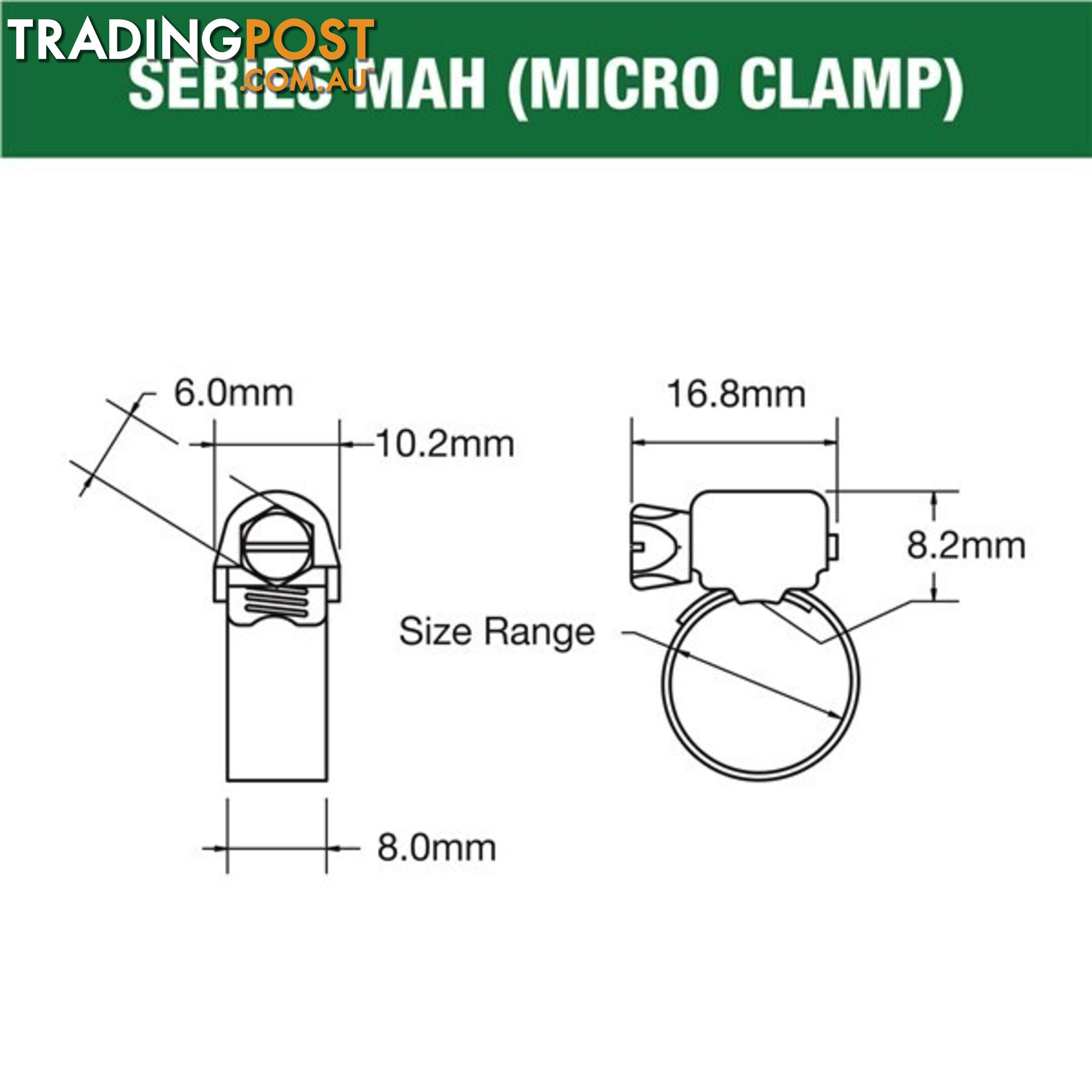 Tridon Full S. Steel Hose Clamp 18mm â 38mm Micro Perforated Band 10pk SKU - MAH016P