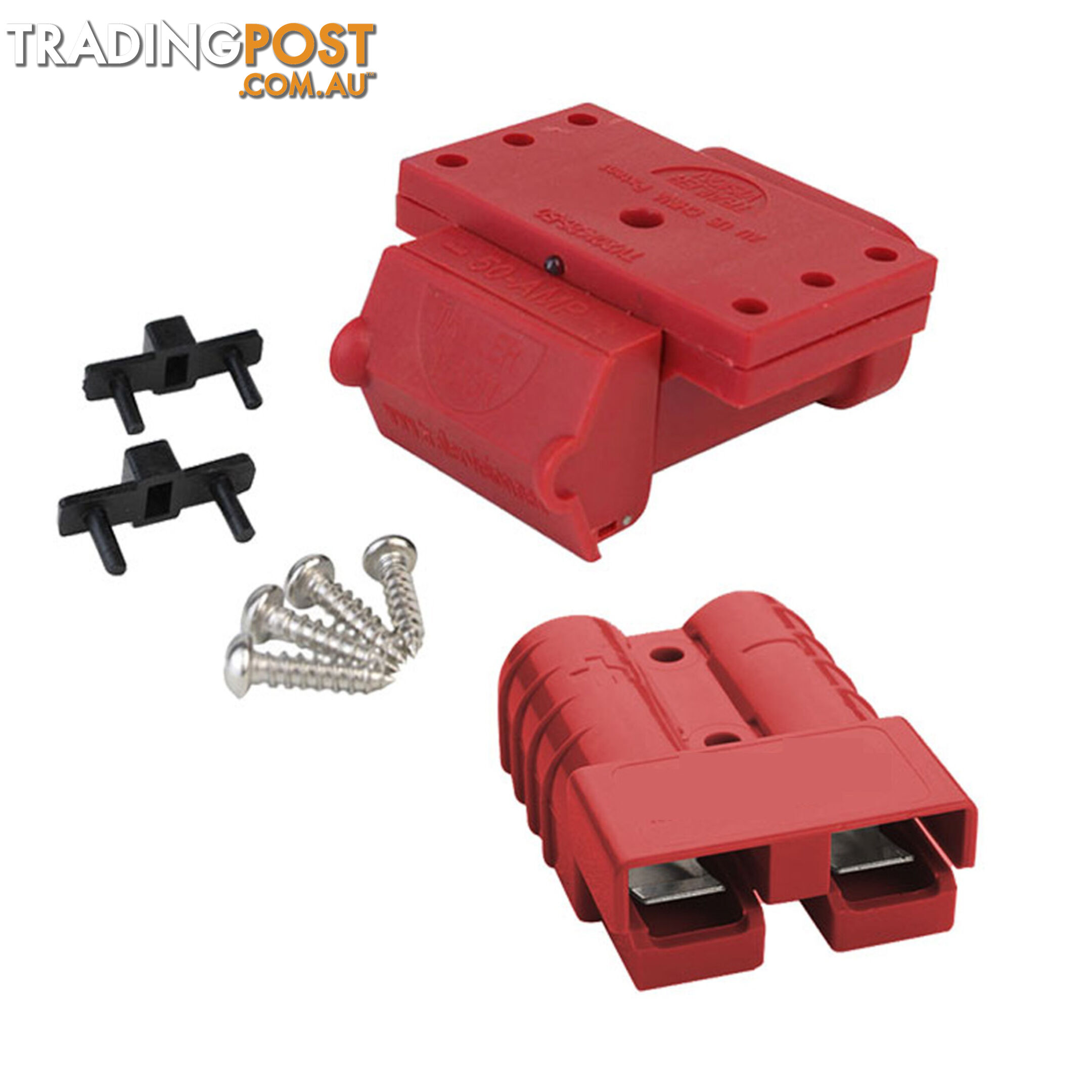 Red 50A Anderson Plug Mounting Kit with LED and Red Anderson Style Plug SKU - TV-201426-50RCombo