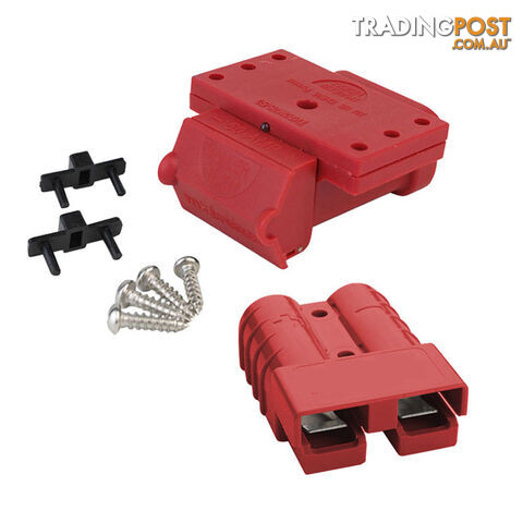 Red 50A Anderson Plug Mounting Kit with LED and Red Anderson Style Plug SKU - TV-201426-50RCombo