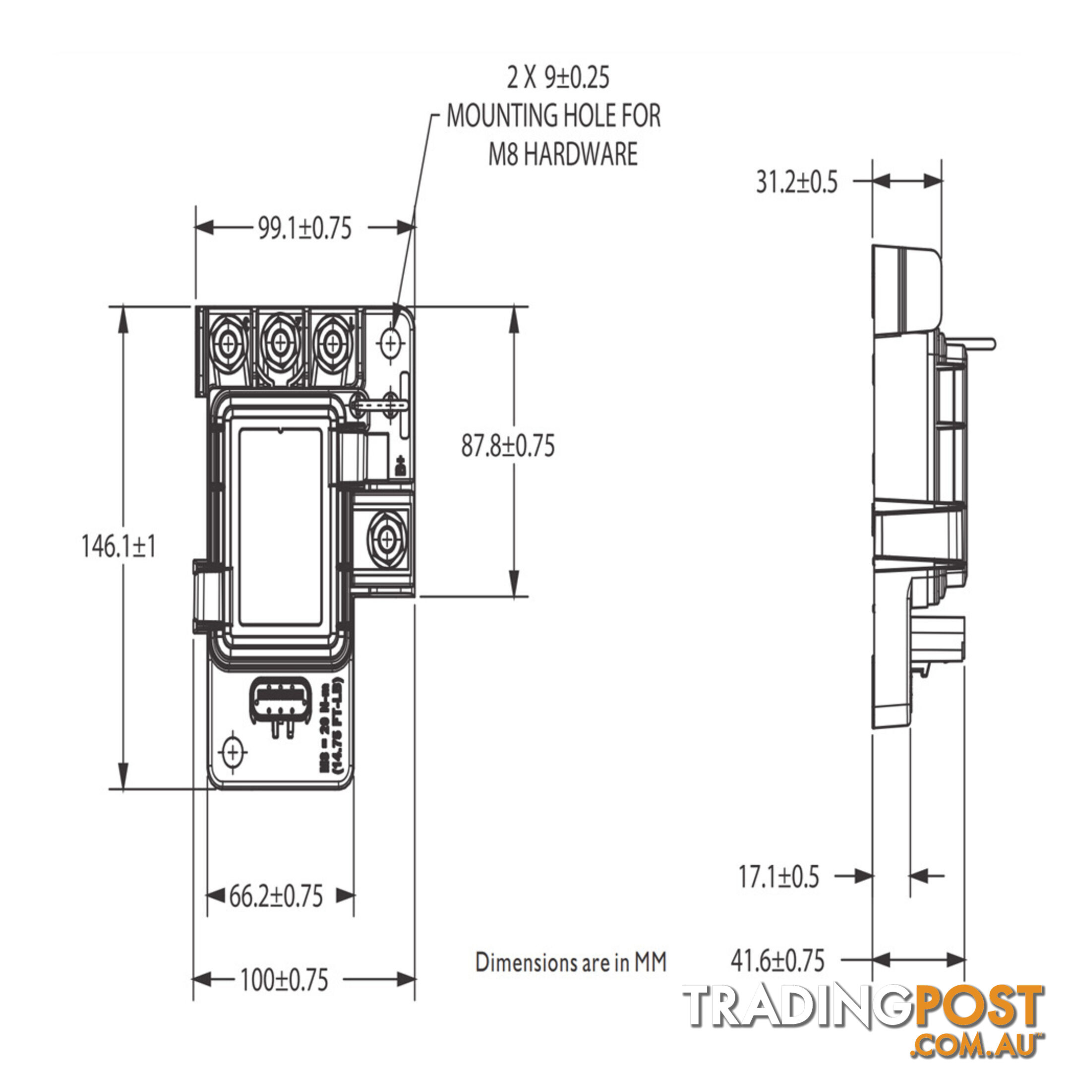 Power Distribution Module 3 x Midi, 4 x Auto Fuse Max: 350a, 32v SKU - 880073