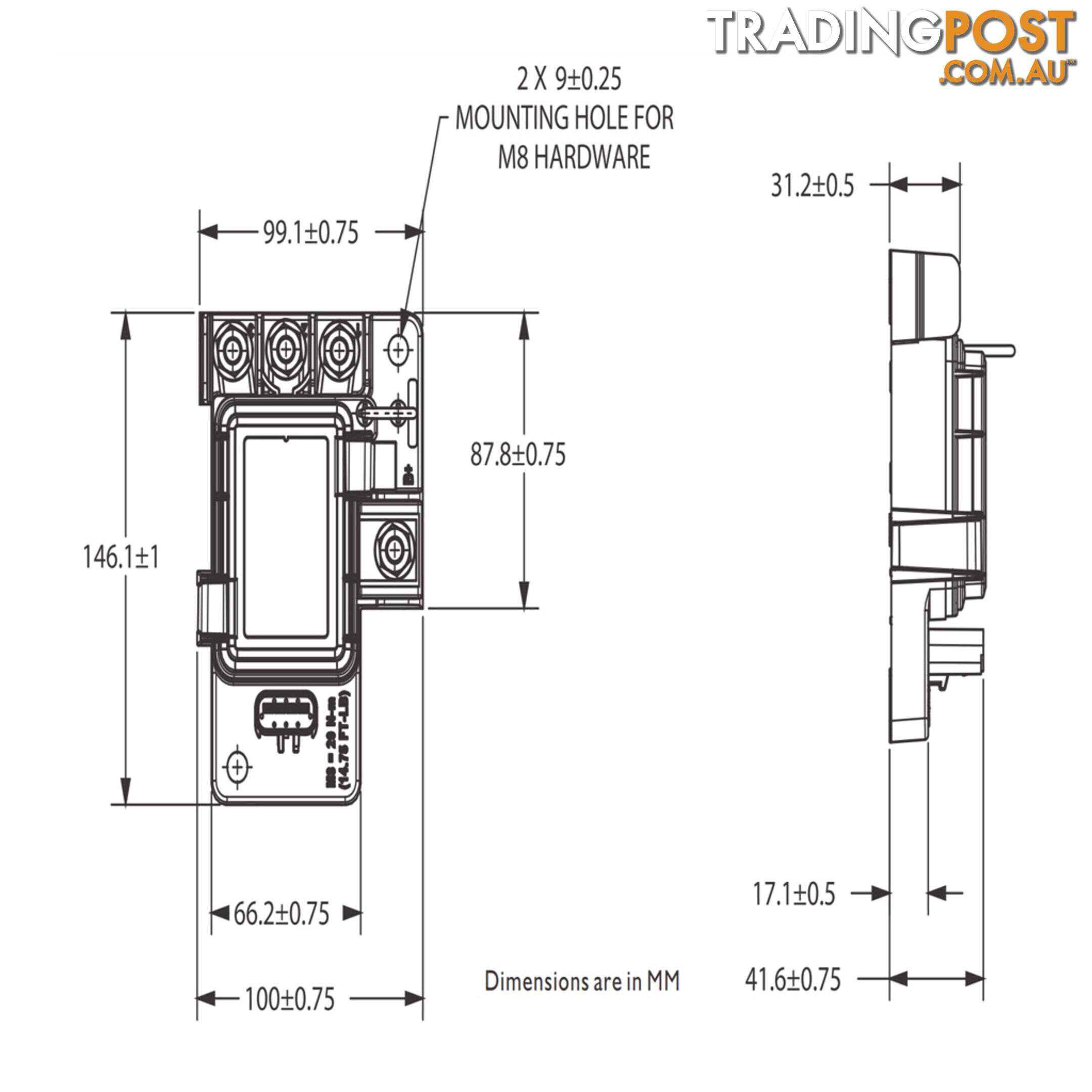 Power Distribution Module 3 x Midi, 4 x Auto Fuse Max: 350a, 32v SKU - 880073