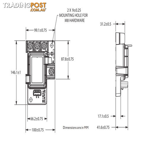 Power Distribution Module 3 x Midi, 4 x Auto Fuse Max: 350a, 32v SKU - 880073