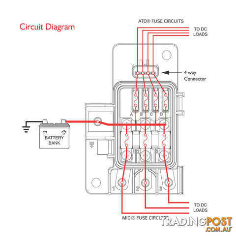 Power Distribution Module 3 x Midi, 4 x Auto Fuse Max: 350a, 32v SKU - 880073