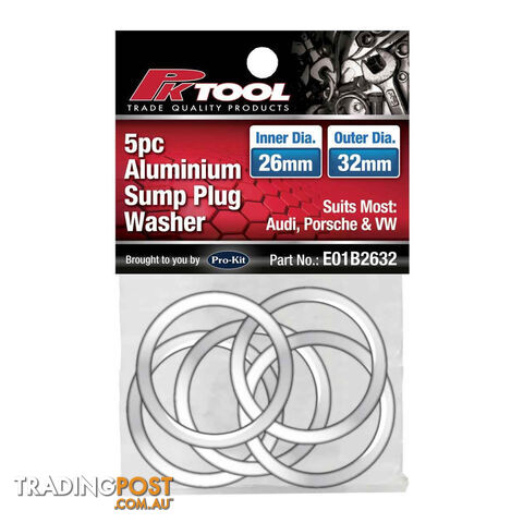 PK Tool AUDI Porsche VW Sump Plug Washer Aluminium 5pc SKU - E01B2632