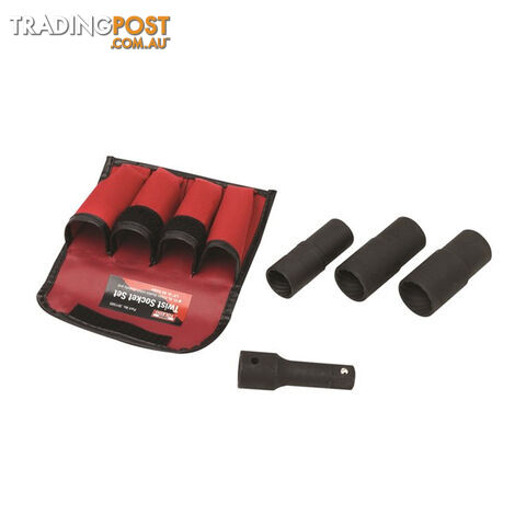 Toledo Single Twist Socket 4pc Set Reversible Socket 17mm, 19mm, 21mm, Bit Holder SKU - 301544