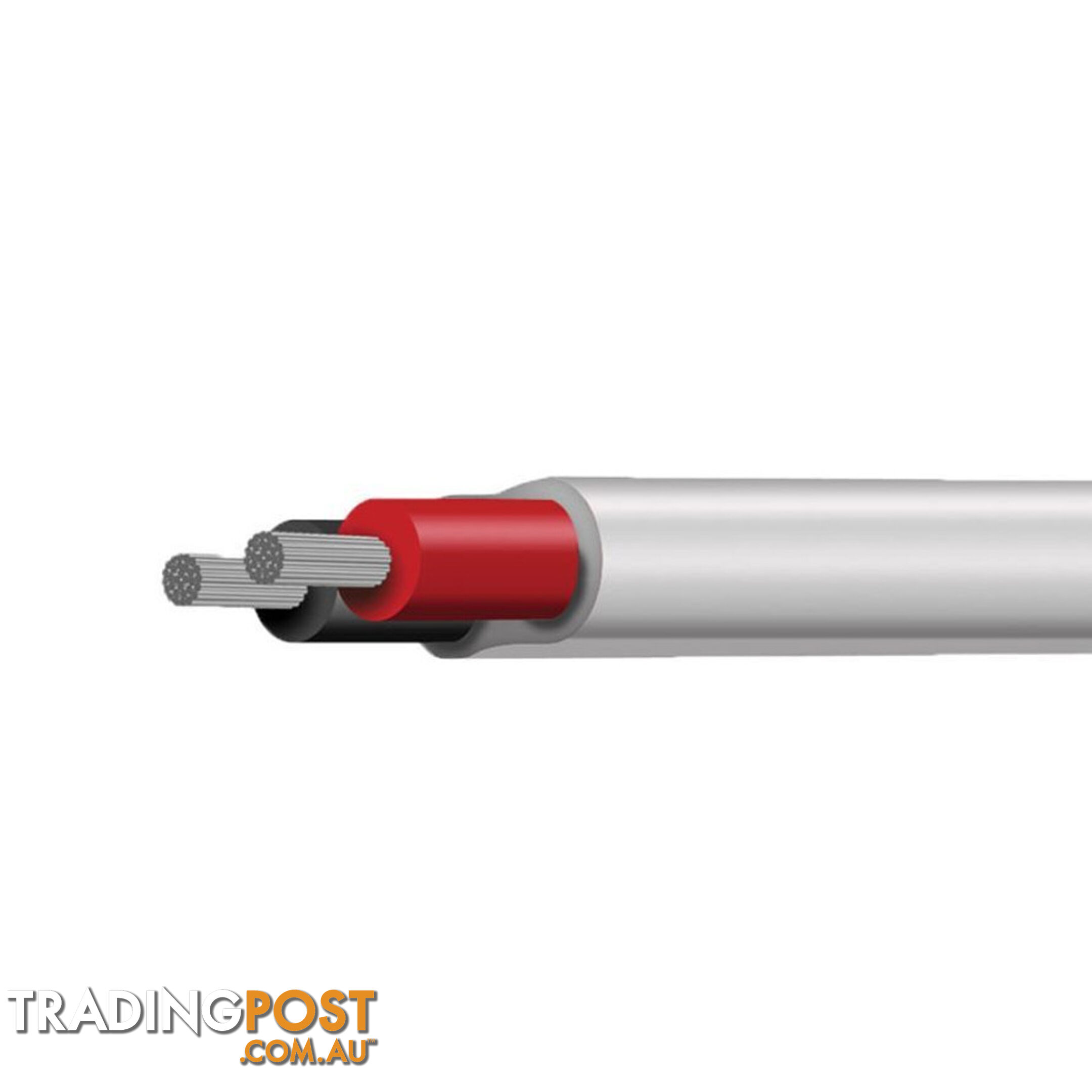 Tycab 3mm Twin Tinned Marine Wire (1.13mm2) 16amp White Sheath SKU - MWS21602-1