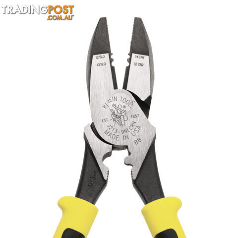 Klein Side Cutting Pliers with Crimper and Wire Stripper 229mm SKU - J213-9NECRN