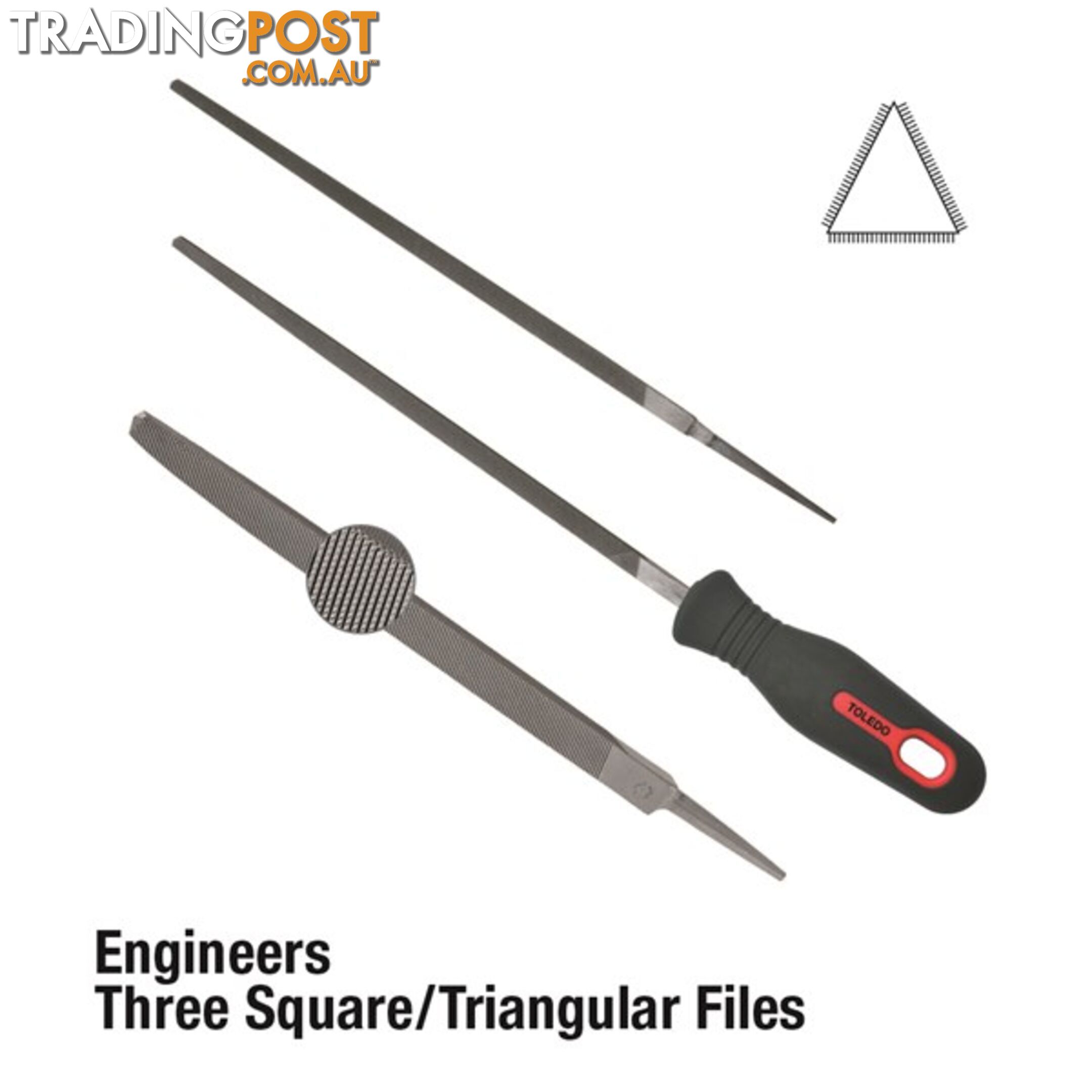 Toledo Three Square File Bastard  - 250mm SKU - 10TSQ01CD