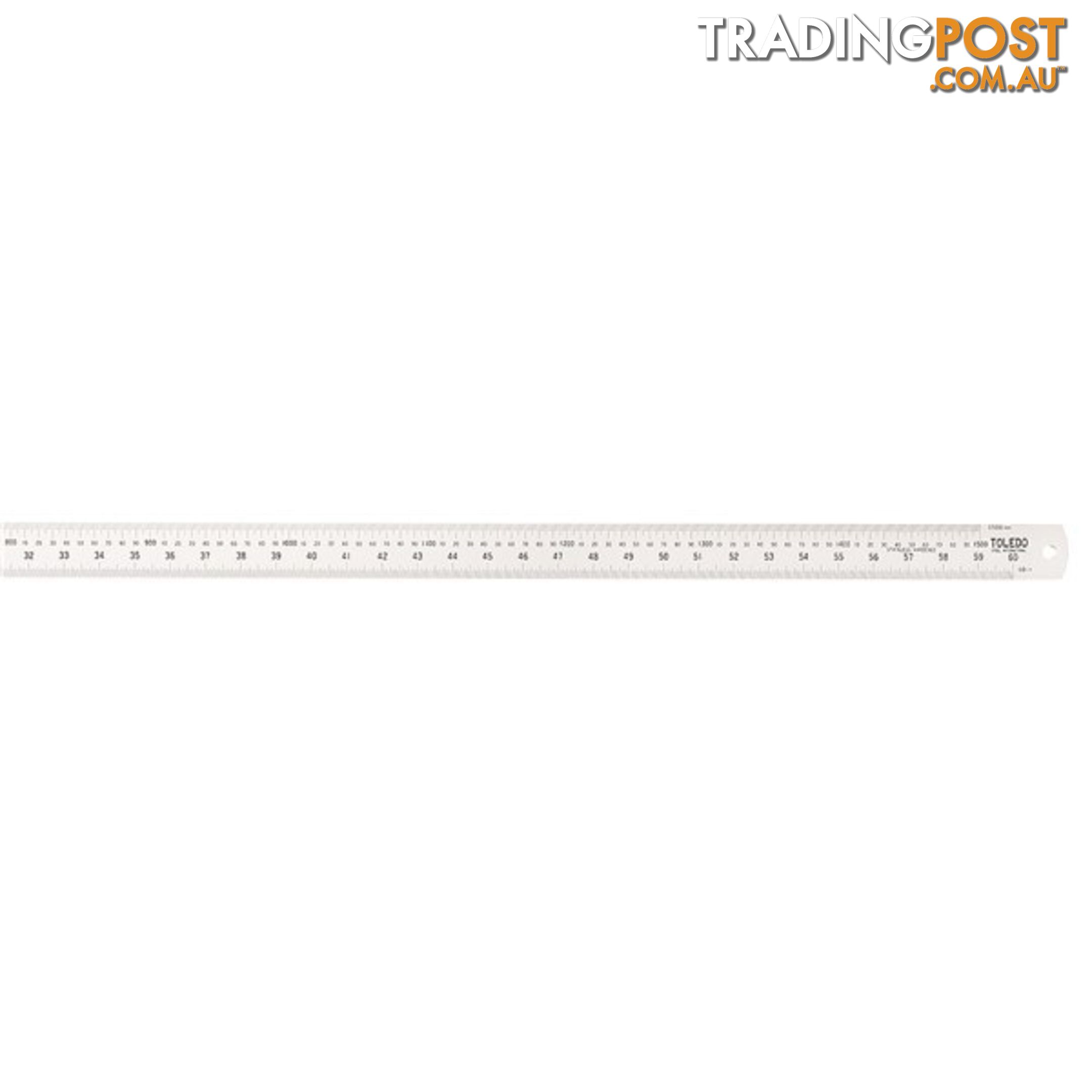 Toledo Stainless Steel Single Sided Rule Metric   Imperial  - 1500mm SKU - 150060