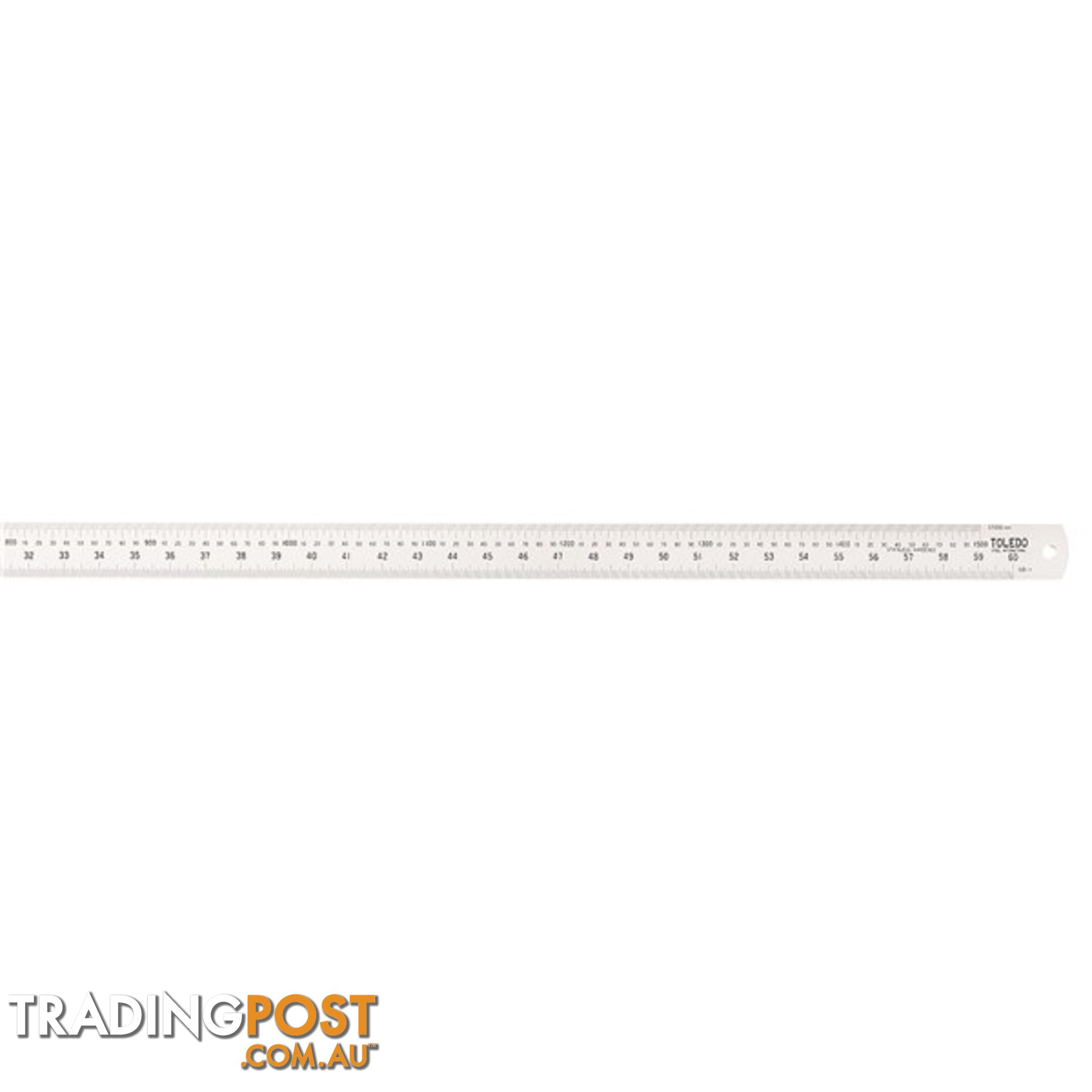 Toledo Stainless Steel Single Sided Rule Metric   Imperial  - 1500mm SKU - 150060