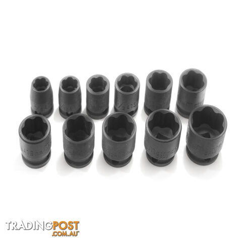 Metrinch Impact Socket 11pc Set 3/8 "dr 10mm  - 21mm (3/8 "  - 13/16 ") SKU - MET-2300