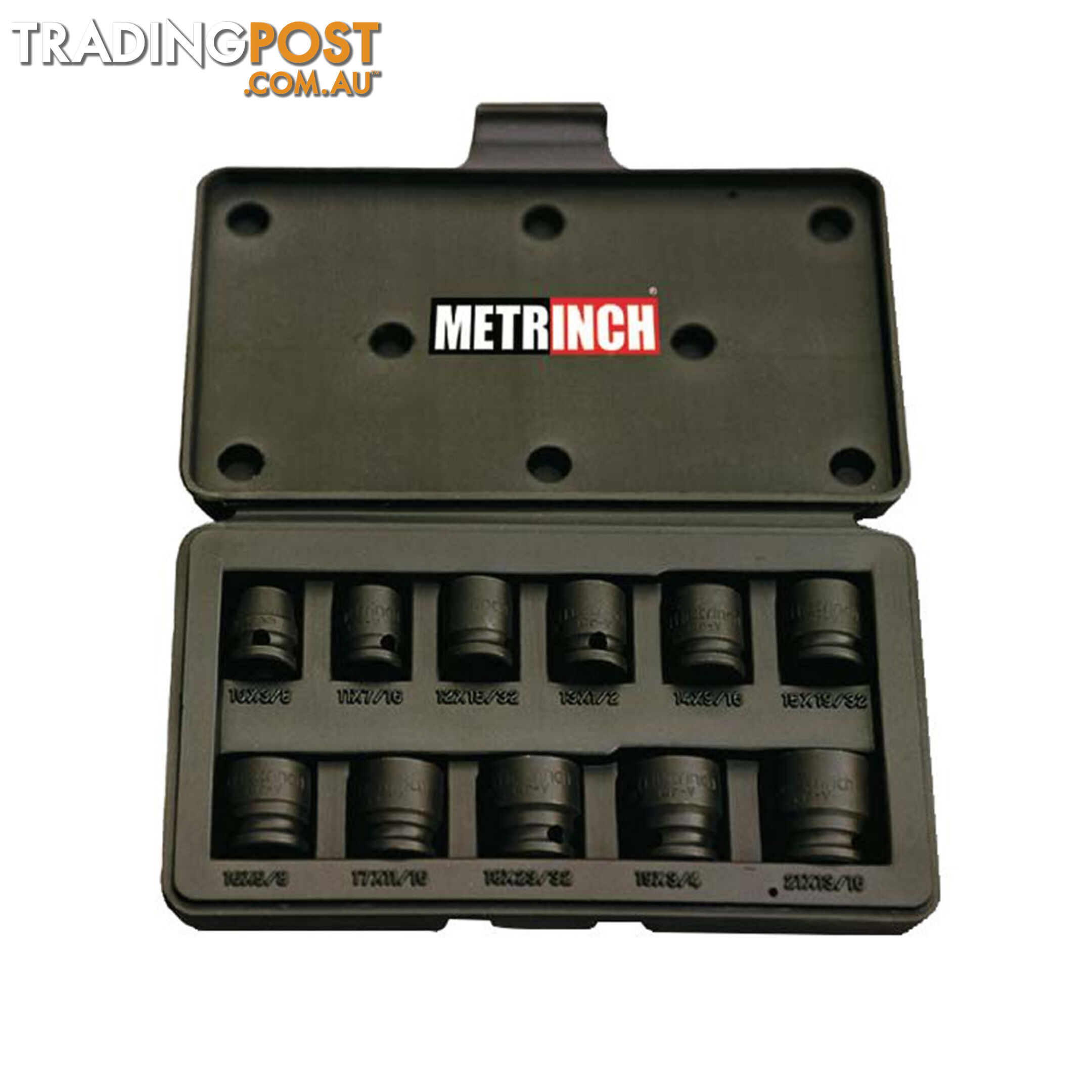 Metrinch Impact Socket 11pc Set 3/8 "dr 10mm  - 21mm (3/8 "  - 13/16 ") SKU - MET-2300