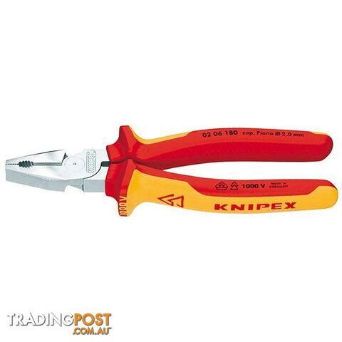 Knipex 225mm High Leverage Combination Pliers  - 1000V VDE SKU - 206225