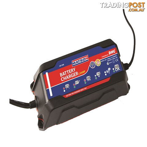 Matson Battery Charger 12 volt 1.5amp 5 Stage Charging LED Status SKU - AE150E