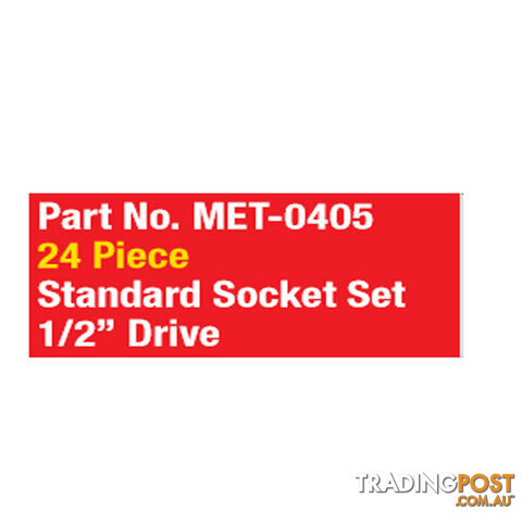 Metrinch 1/2 " Dr Socket Set 24pc Metric SAE = 65pc Conventional Set SKU - MET-0405