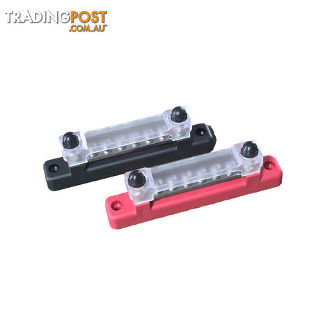 Blue Bar 12V Bus Bar 150A â 2 x M6 Studs 6 x Screw Terminals with Clear Cover...