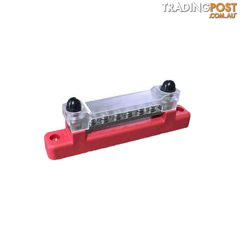 Blue Bar 12V Bus Bar 150A â 2 x M6 Studs   6 x Screw Terminals with Clear Cover (Red / Black) - photo 2 of 5