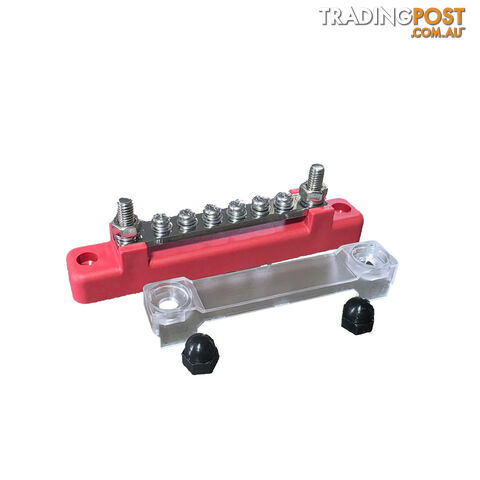 Blue Bar 12V Bus Bar 150A â 2 x M6 Studs   6 x Screw Terminals with Clear Cover (Red / Black) - photo 5 of 5