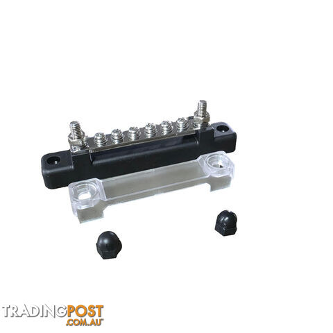 Blue Bar 12V Bus Bar 150A â 2 x M6 Studs   6 x Screw Terminals with Clear Cover (Red / Black) - photo 4 of 5
