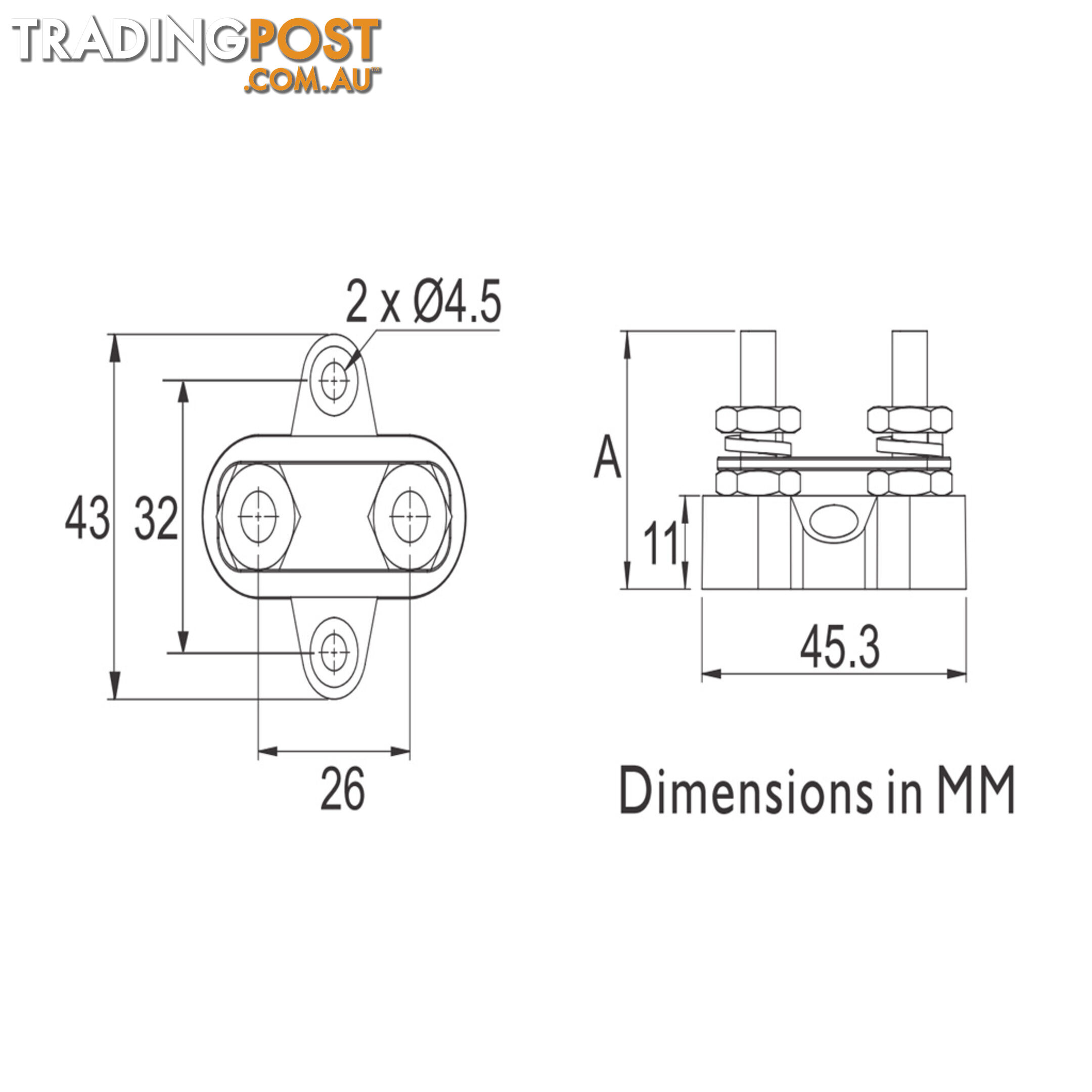 Prolec Double Stud Type Junction Block  M6, M8 with 80a Bussbar