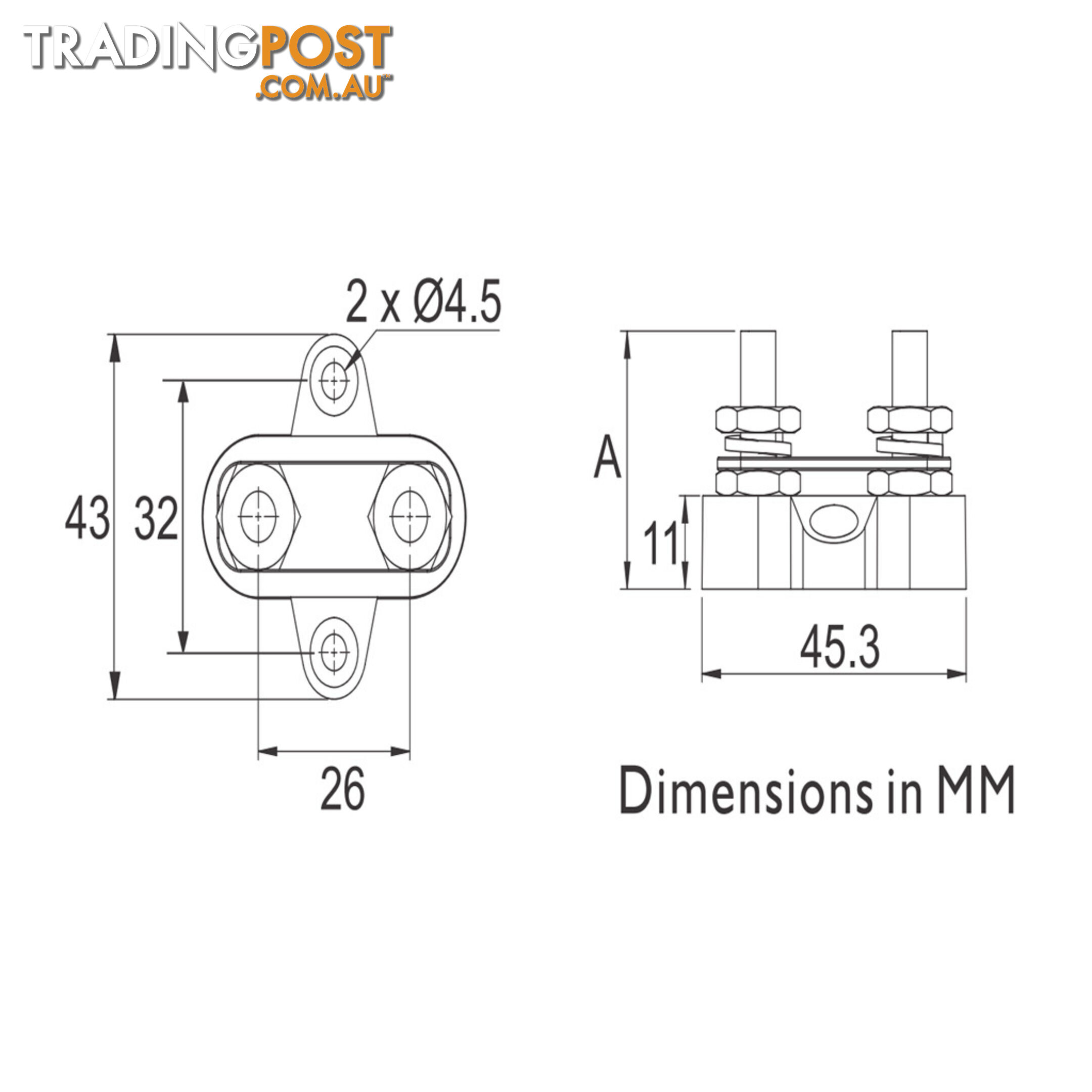 Prolec Double Stud Type Junction Block  M6, M8 with 80a Bussbar