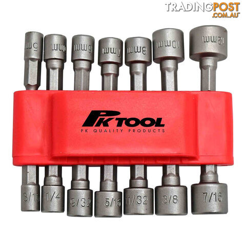 PK Tools Impact Nut Driver Set 14pc  5mm (3/16 ")  - 12mm (7/16 ") SKU - PT10808