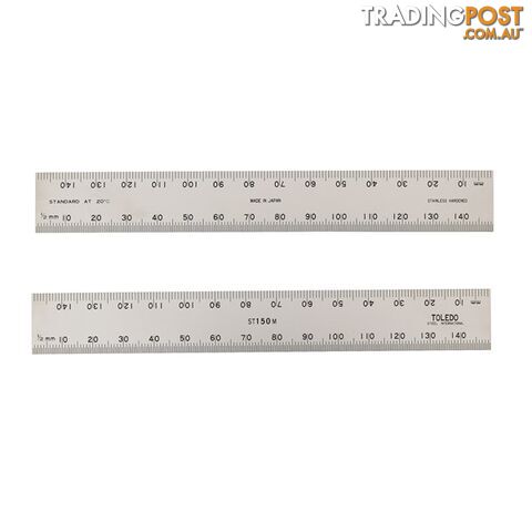 Toledo Stainless Steel Double Sided Rule Metric  - 150mm SKU - ST150M