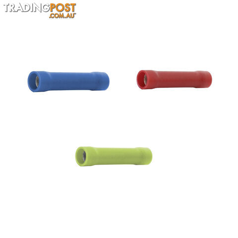 Blue Bar R/B/Y Insulated Cable Connector (Butt Conn), Wire 0.5-6.0mm 10pk SKU - DC-13939, DC-13940, DC-13941