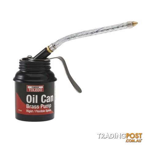 Toledo Oil Can 125ml Pistol Grip Rigid   Flexible Spout SKU - 305261