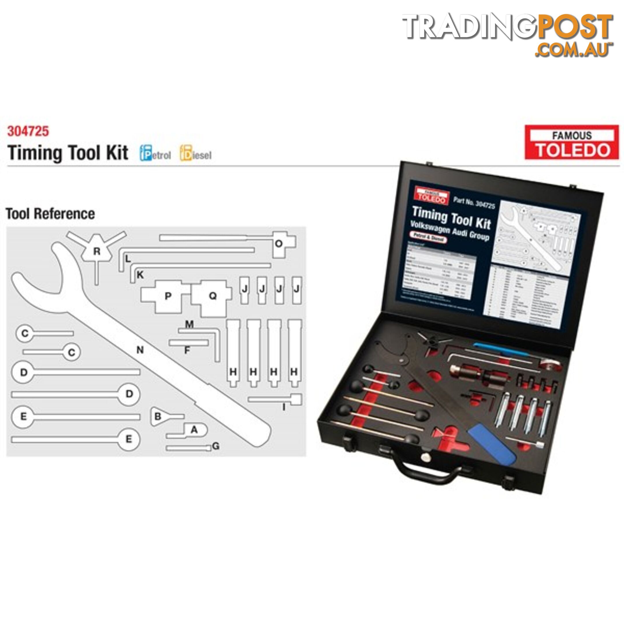 Toledo Timing Tool Kit  - Audi   Volkswagen SKU - 304725