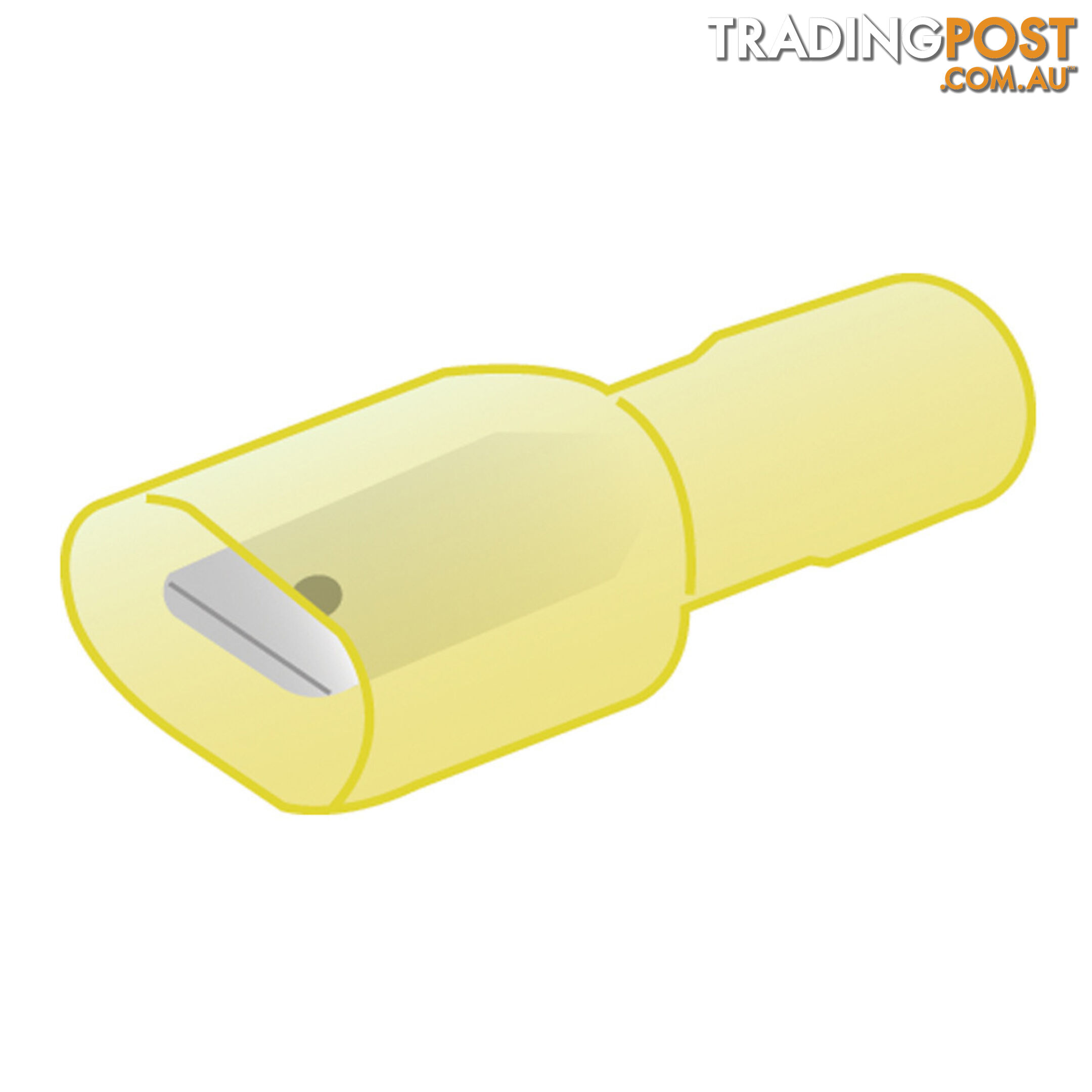 Fully Insulated Crimp Terminal Male Yellow 6.3mm x 0.8mm 10pc or 50pc