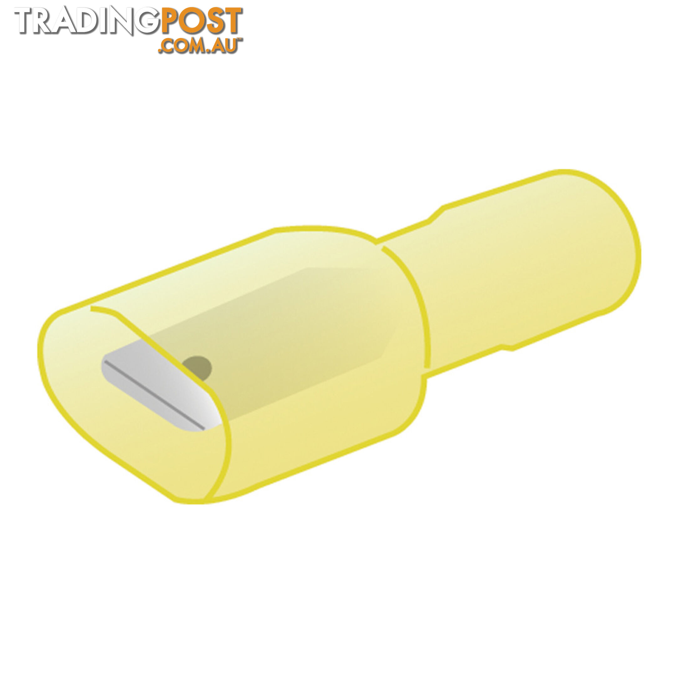 Fully Insulated Crimp Terminal Male Yellow 6.3mm x 0.8mm 10pc or 50pc