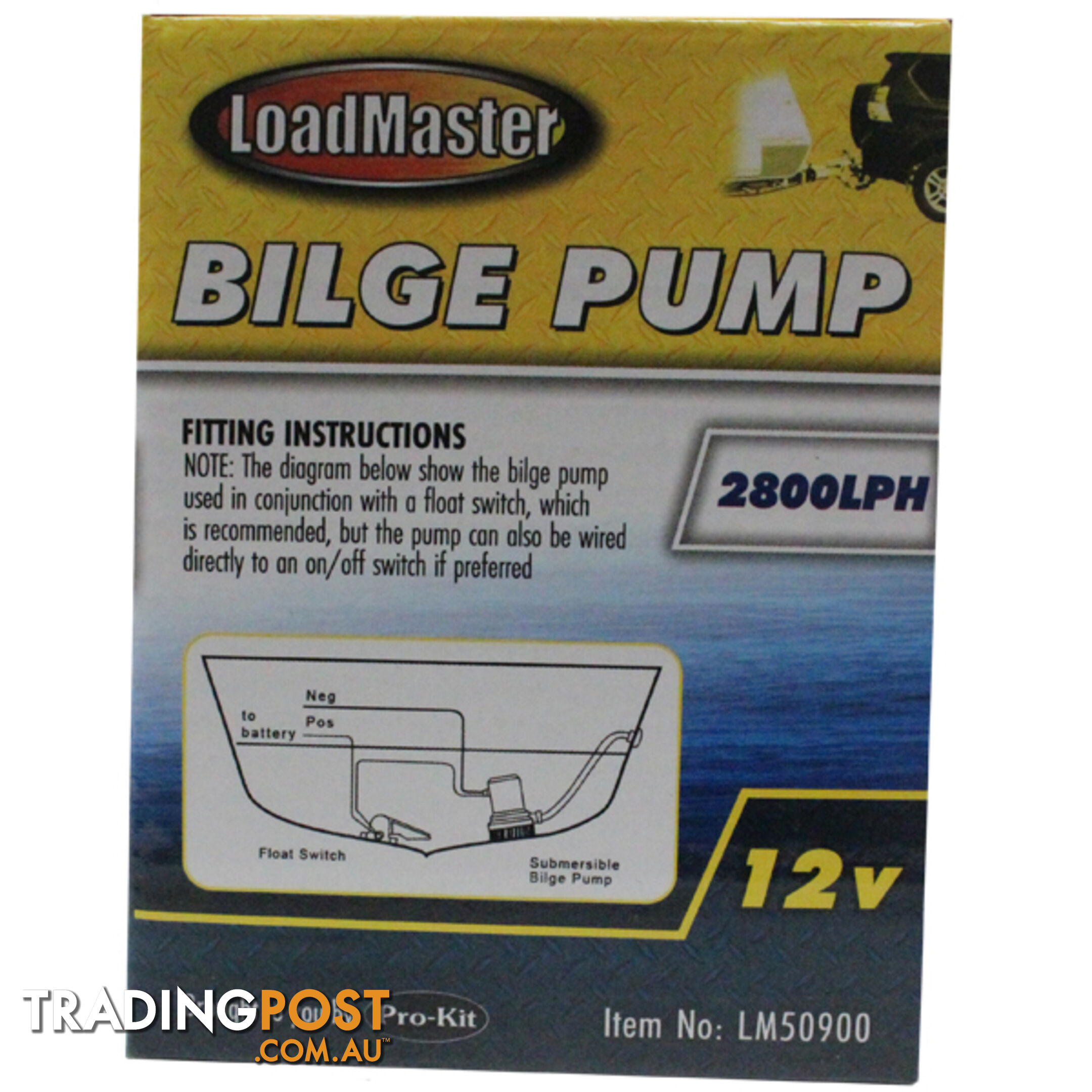 PK Tools Bilge Pump 2800LPH 12V Submersible SKU - LM50900