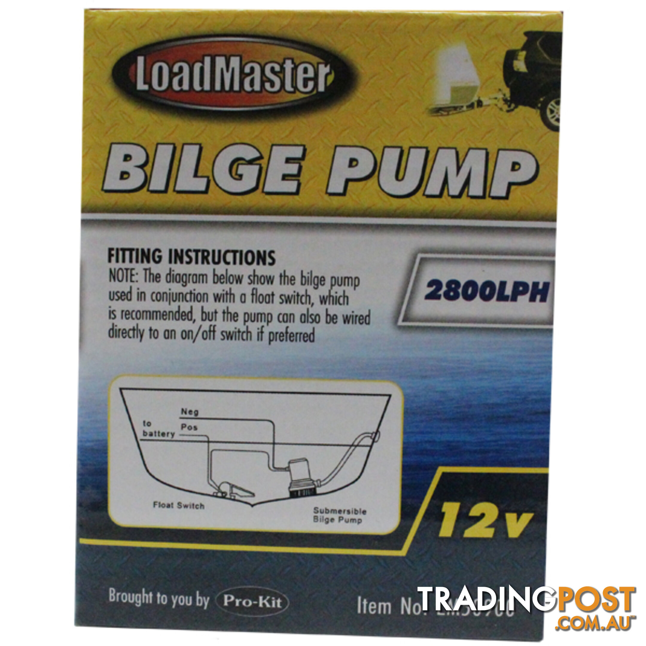 PK Tools Bilge Pump 2800LPH 12V Submersible SKU - LM50900