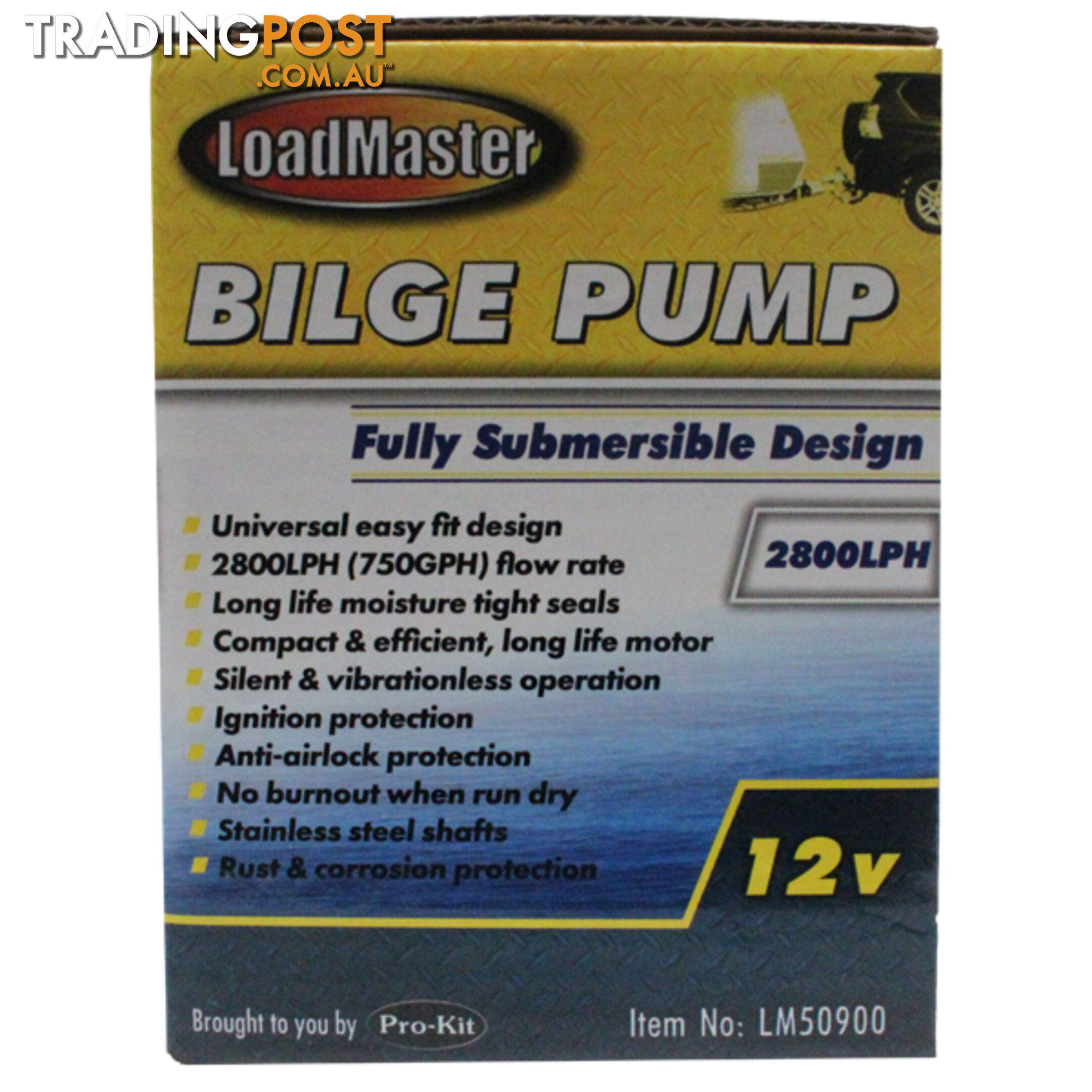 PK Tools Bilge Pump 2800LPH 12V Submersible SKU - LM50900