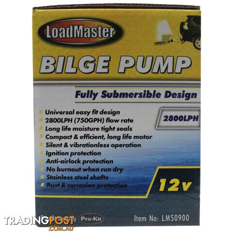 PK Tools Bilge Pump 2800LPH 12V Submersible SKU - LM50900