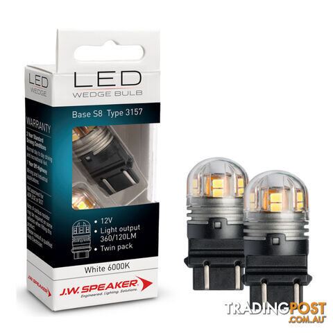 JW Speaker LED Bulb 12/24v Wedge Base White Light Twin Pack (Copy) SKU - 990130-1
