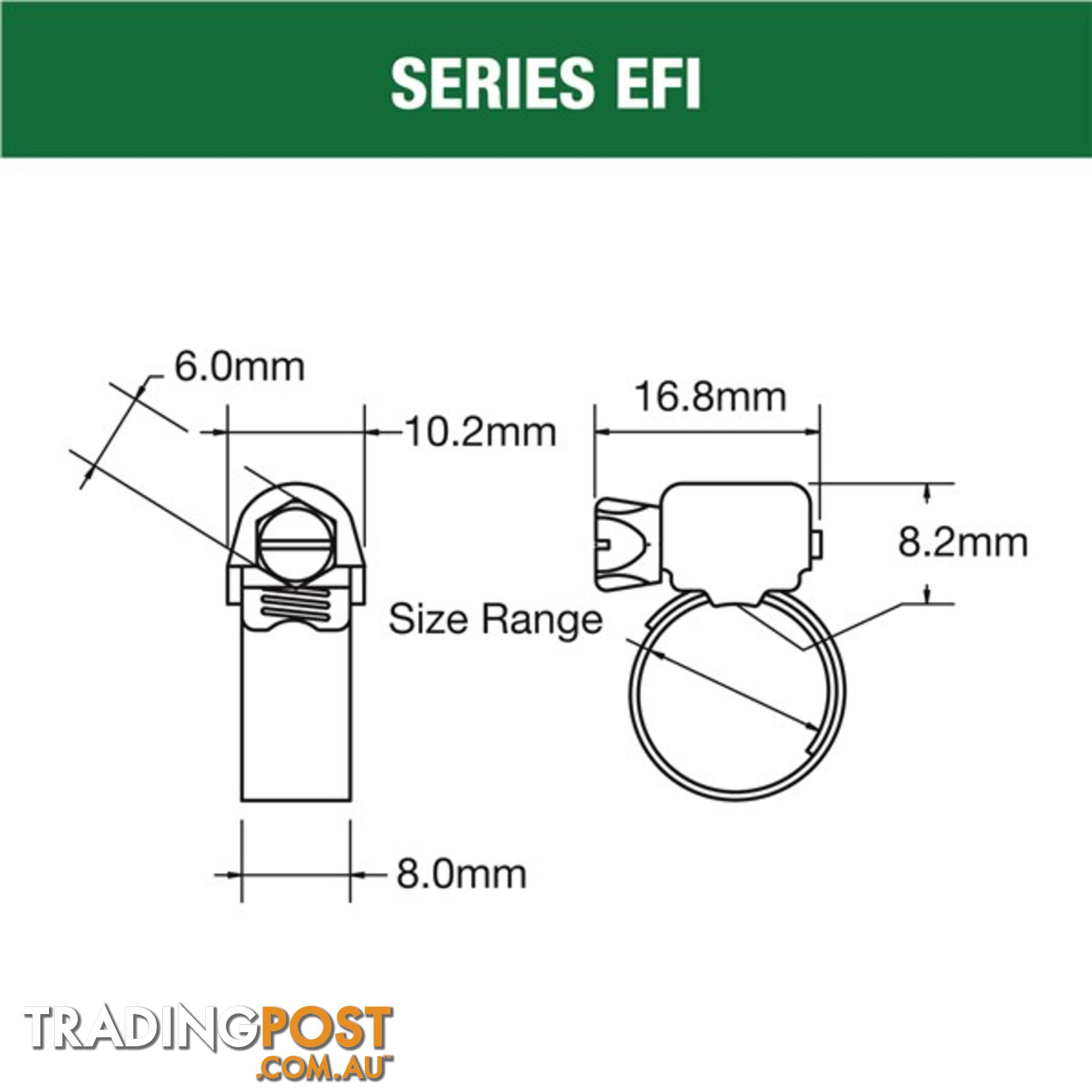 Tridon Extended Tang Micro Hose Clamp Pack  7mm  - 15mm 20pk SKU - EFI004-20
