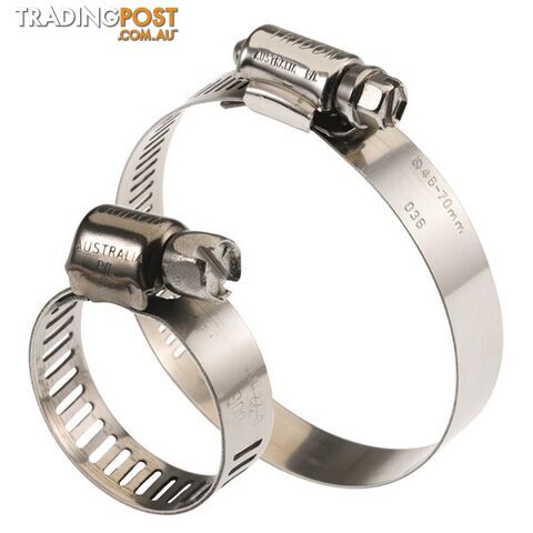 Tridon Full 316 S. Steel Hose Clamp 46mm â 70mm 10pk SKU - H316-036P