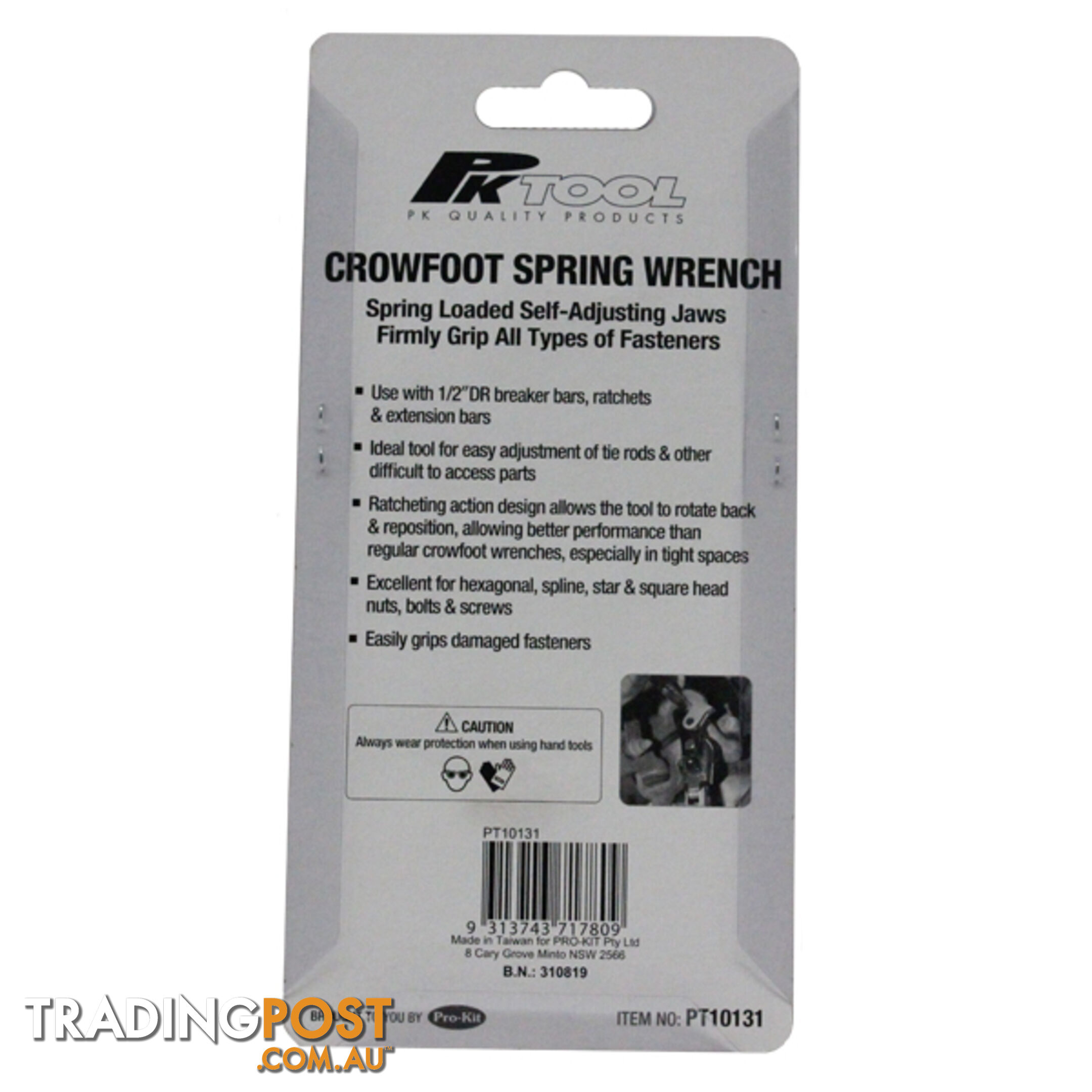 Crowfoot Spring Wrench 1/2 "dr  14.3mm  - 31.75mm SKU - PT10131