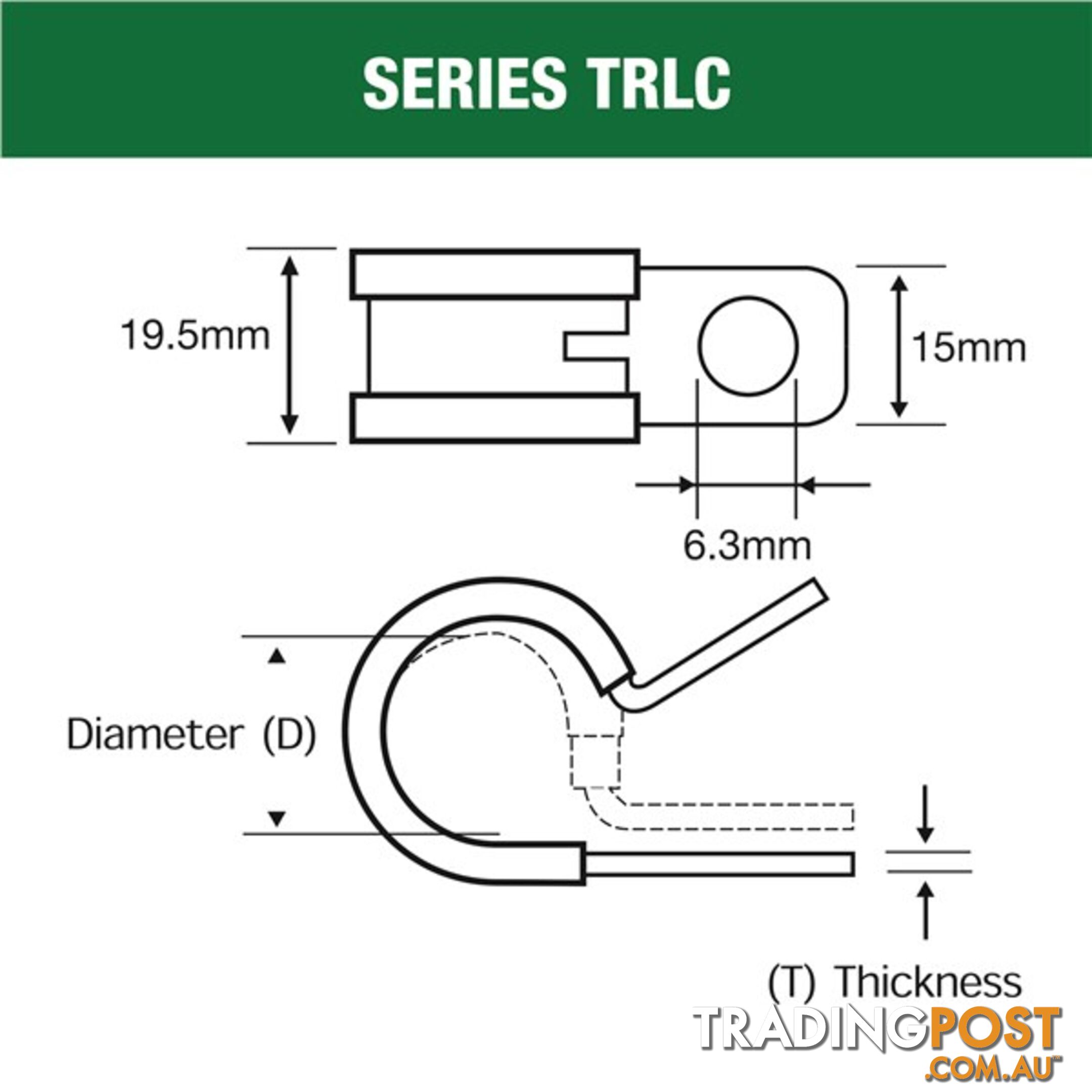 Tridon Rubber Lined Hose Clamp 8mm Zinc Plated 10 pk SKU - TRLC8P