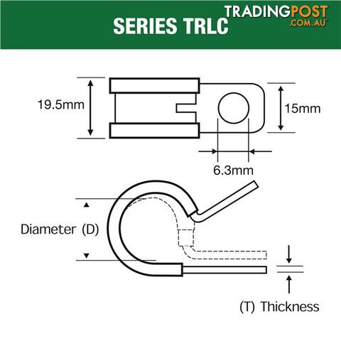 Tridon Rubber Lined Hose Clamp 8mm Zinc Plated 10 pk SKU - TRLC8P