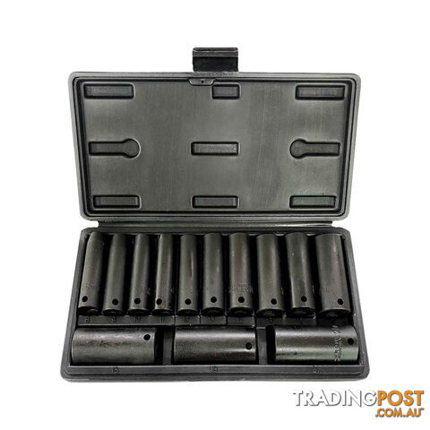 PK Tools 3/8 " Dr 6pt Metric Deep Impact Socket Set  - 13pc SKU - PT11070